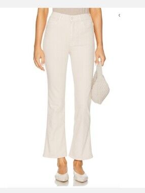 MOTHER Mid Rise Smokin' Double Flood Jeans Tapioca/ Beige Size 27